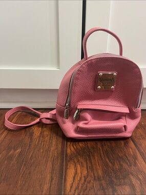 Valentina Pink Pebbled Leather Mini Backpack